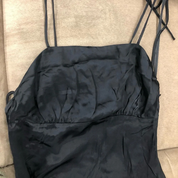 Zara MIDI SLIP SATIN DRESS Straight Neck w/versatile Spaghetti Straps - Picture 9 of 15